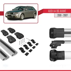 Audi A4 (B6) AVANT 2001-2007 Arası ile uyumlu ACE-1 Ara Atkı Tavan Barı GRİ thumb 5