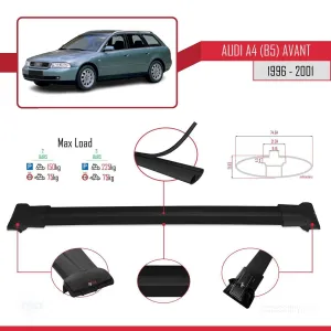Audi A4 (B5) Avant 1996-2001 Arası ile uyumlu FLY Model Ara Atkı Tavan Barı SİYAH thumb 4