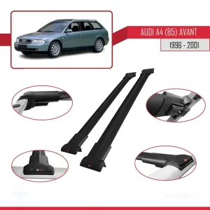 Audi A4 (B5) Avant 1996-2001 Arası ile uyumlu FLY Model Ara Atkı Tavan Barı SİYAH thumb 5