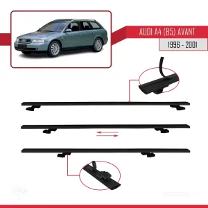 Audi A4 (B5) Avant 1996-2001 Arası ile uyumlu Basic Model Ara Atkı Tavan Barı SİYAH 3 ADET thumb 5