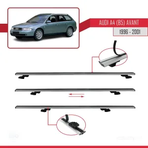 Audi A4 (B5) Avant 1996-2001 Arası ile uyumlu Basic Model Ara Atkı Tavan Barı GRİ 3 ADET thumb 5