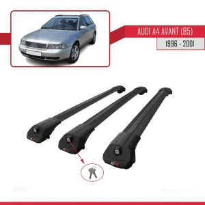 Audi A4 (B5) Avant 1996-2001 Arası ile uyumlu ACE-1 Ara Atkı Tavan Barı SİYAH 3 ADET BAR thumb 4