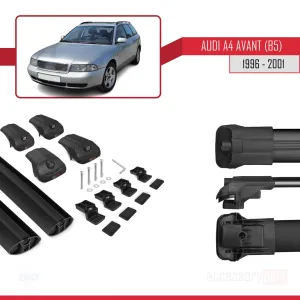 Audi A4 (B5) Avant 1996-2001 Arası ile uyumlu ACE-1 Ara Atkı Tavan Barı SİYAH thumb 5
