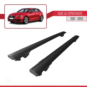 Audi A3 Sportback 2012-2020 Arası ile uyumlu HOOK Model Anahtar Kilitli Ara Atkı Tavan Barı SİYAH thumb 4