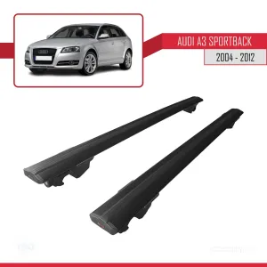 Audi A3 Sportback 2004-2012 Arası ile uyumlu HOOK Model Anahtar Kilitli Ara Atkı Tavan Barı SİYAH thumb 4