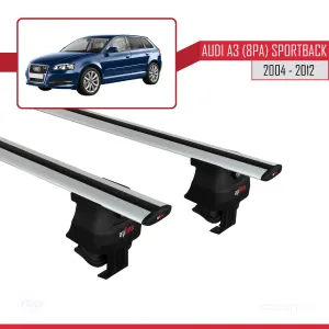Audi A3 (8PA) Sportback 2004-2012 Arası ile uyumlu ACE-4 Ara Atkı Tavan Barı GRİ thumb 2