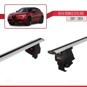 Alfa Romeo Stelvio 2017 ve Sonrası ile uyumlu ACE-4 Ara Atkı Tavan Barı GRİ thumb 4