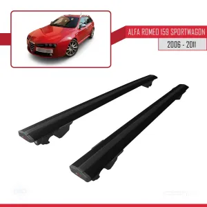 Alfa Romeo 159 SPORTWAGON 2006-2011 Arası ile uyumlu HOOK Model Anahtar Kilitli Ara Atkı Tavan Barı SİYAH thumb 4