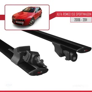 Alfa Romeo 159 SPORTWAGON 2006-2011 Arası ile uyumlu HOOK Model Anahtar Kilitli Ara Atkı Tavan Barı SİYAH thumb 5