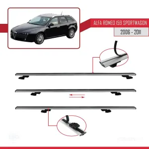 Alfa Romeo 159 SPORTWAGON 2006-2011 Arası ile uyumlu Basic Model Ara Atkı Tavan Barı GRİ 3 ADET thumb 5