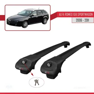 Alfa Romeo 159 SPORTWAGON 2006-2011 Arası ile uyumlu ACE-1 Ara Atkı Tavan Barı SİYAH thumb 4