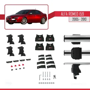 Alfa Romeo 159 2005-2013 Arası ile uyumlu ACE-4 Ara Atkı Tavan Barı GRİ thumb 4