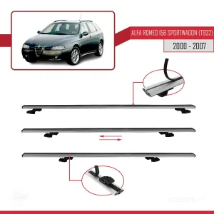 Alfa Romeo 156 Sportwagon (T932) 2000-2007 Arası ile uyumlu Basic Model Ara Atkı Tavan Barı GRİ 3 ADET thumb 5