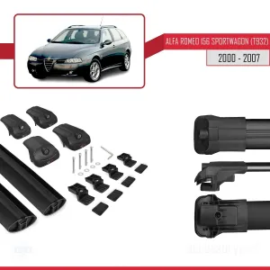 Alfa Romeo 156 Sportwagon (T932) 2000-2007 Arası ile uyumlu ACE-1 Ara Atkı Tavan Barı SİYAH thumb 5
