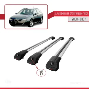 Alfa Romeo 156 Sportwagon (T932) 2000-2007 Arası ile uyumlu ACE-1 Ara Atkı Tavan Barı GRİ 3 ADET BAR thumb 4