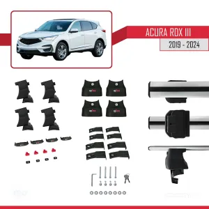 Acura RDX III 2019 ve Sonrası ile uyumlu ACE-4 Ara Atkı Tavan Barı GRİ thumb 5