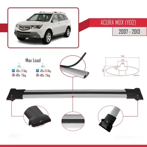 Acura MDX (YD2) 2007-2013 Arası ile Uyumlu FLY Model Ara Atkı Tavan Barı GRİ 3 ADET BAR thumb 4