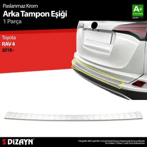 S-Dizayn Toyota Rav 4 Krom Arka Tampon Eşiği 2018 Üzeri thumb 1