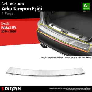 S-Dizayn Skoda Fabia 3 SW Krom Arka Tampon Eşiği 2014-2020Araca &Ouml;zel Krom Aksesuar
&Uuml;r&uuml;n &Ouml;zellikleri:Krom &uuml;r&uuml;nler ara&ccedil; &uuml