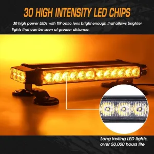 Çakar Lamba Çift Taraflı 30 Led Sarı-Sarı / Lapa524 thumb 3