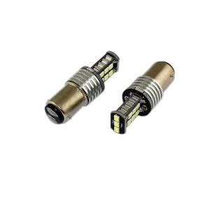 Led Ampul Çift Duy Düz Tırnak Çakarlı Beyaz 2'Li 12V 634