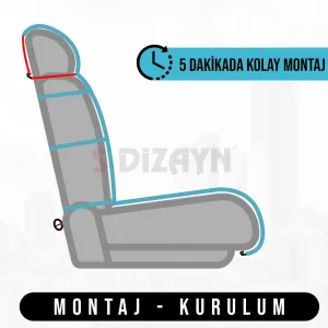 S-Dizayn Oto Koltuk Koruyucu Kılıf Krem Universal 2+1 Parça Ön Arka A+ Kalite thumb 5