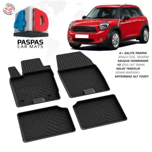 Mini Cooper Countryman 4D Araca Özel Havuzlu Kauçuk Paspas 2010-2017DRS Tuning kalitesiyle tanışın! Özel olarak Mini Cooper  model araçlar için üretilen bu ürün