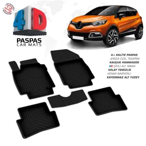 Renault Captur 4D Araca Özel Havuzlu Kauçuk Paspas 2013-2020DRS Tuning kalitesiyle tanışın! Özel olarak Renault  model araçlar için üretilen bu ürün, otomobilin