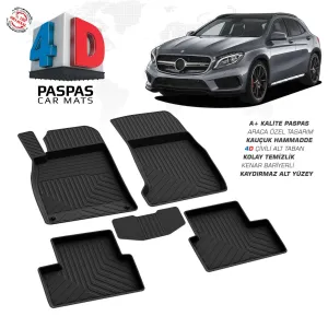 Mercedes Gla Serisi X156 4D Araca Özel Havuzlu Kauçuk Paspas 2013 ve ÜzeriDRS Tuning kalitesiyle tanışın! Özel olarak Mercedes  model araçlar için üretilen bu ü