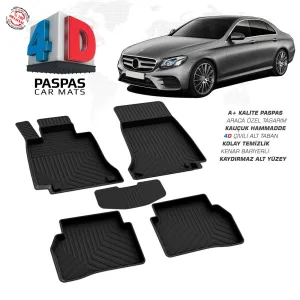 Mercedes E Serisi W213 4D Araca Özel Havuzlu Kauçuk Paspas 2016 ve ÜzeriDRS Tuning kalitesiyle tanışın! Özel olarak Mercedes W213 model araçlar için üretilen bu