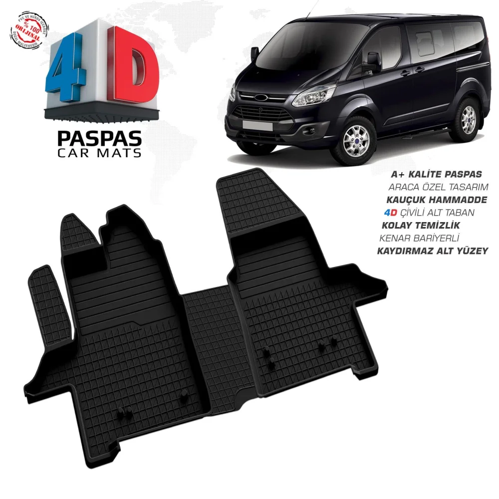 Ford Tourneo Custom 4D Araca Özel Havuzlu Kauçuk Paspas 2012 - 2018