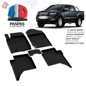 Ford Ranger 4D Araca Özel Havuzlu Kauçuk Paspas 2015 ÜzeriDRS Tuning kalitesiyle tanışın! Özel olarak Ford  model araçlar için üretilen bu ürün, otomobilinizin 