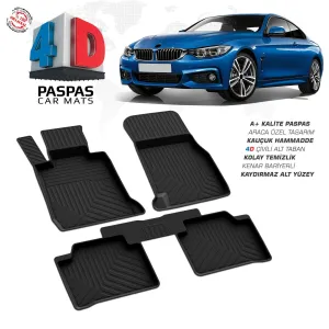 Bmw 4 Serisi F36 Grand Coupe 4D Araca Özel Havuzlu Kauçuk Paspas 2013 ve ÜzeriDRS Tuning kalitesiyle tanışın! Özel olarak BMW F36 model araçlar için üretilen bu