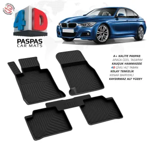 Bmw 3 Serisi F30 4D Araca Özel Havuzlu Kauçuk Paspas 2011 ve ÜzeriDRS Tuning kalitesiyle tanışın! Özel olarak BMW F30 model araçlar için üretilen bu ürün, otomo