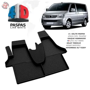Transporter T5 4D Araca Özel Havuzlu Kauçuk Paspas 2003-2015