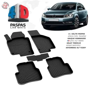 Passat B7 4D Araca Özel Havuzlu Kauçuk Paspas 2011-2014