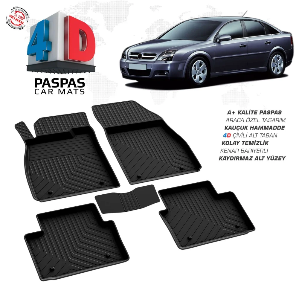 Opel Vectra C 4D Araca Özel Havuzlu Kauçuk Paspas 2004 ve Üzeri