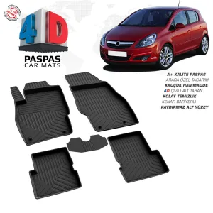 Opel Corsa D 4D Araca Özel Havuzlu Kauçuk Paspas 2007-2014DRS Tuning kalitesiyle tanışın! Özel olarak Opel  model araçlar için üretilen bu ürün, otomobilinizin 