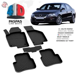 Passat B6 4D Araca Özel Havuzlu Kauçuk Paspas 2005-2010
