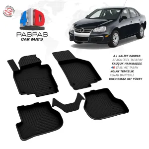Jetta 4D Araca Özel Havuzlu Kauçuk Paspas 2005-2010