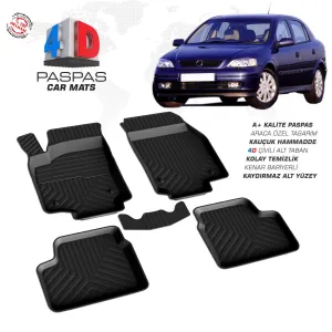 Opel Astra G 4D Araca Özel Havuzlu Kauçuk Paspas 1998 ve ÜzeriDRS Tuning kalitesiyle tanışın! Özel olarak Opel  model araçlar için üretilen bu ürün, otomobilini