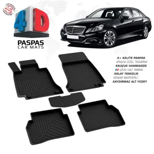 Mercedes-Benz E Serisi W212 4D Araca Özel Havuzlu Kauçuk Paspas 2009-2016