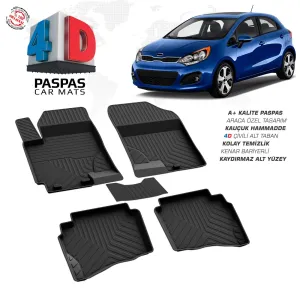 Kia Rio 3 4D Araca Özel Havuzlu Kauçuk Paspas 2011-2016DRS Tuning kalitesiyle tanışın! Özel olarak Kia  model araçlar için üretilen bu ürün, otomobilinizin hatl