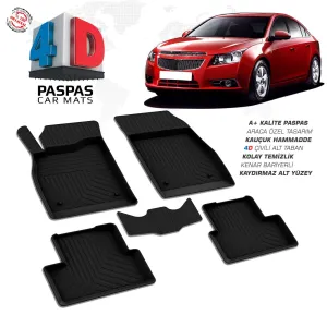 Chevrolet Cruze 4D Araca Özel Havuzlu Kauçuk Paspas 2009 ve ÜzeriDRS Tuning kalitesiyle tanışın! Özel olarak Chevrolet  model araçlar için üretilen bu ürün, oto