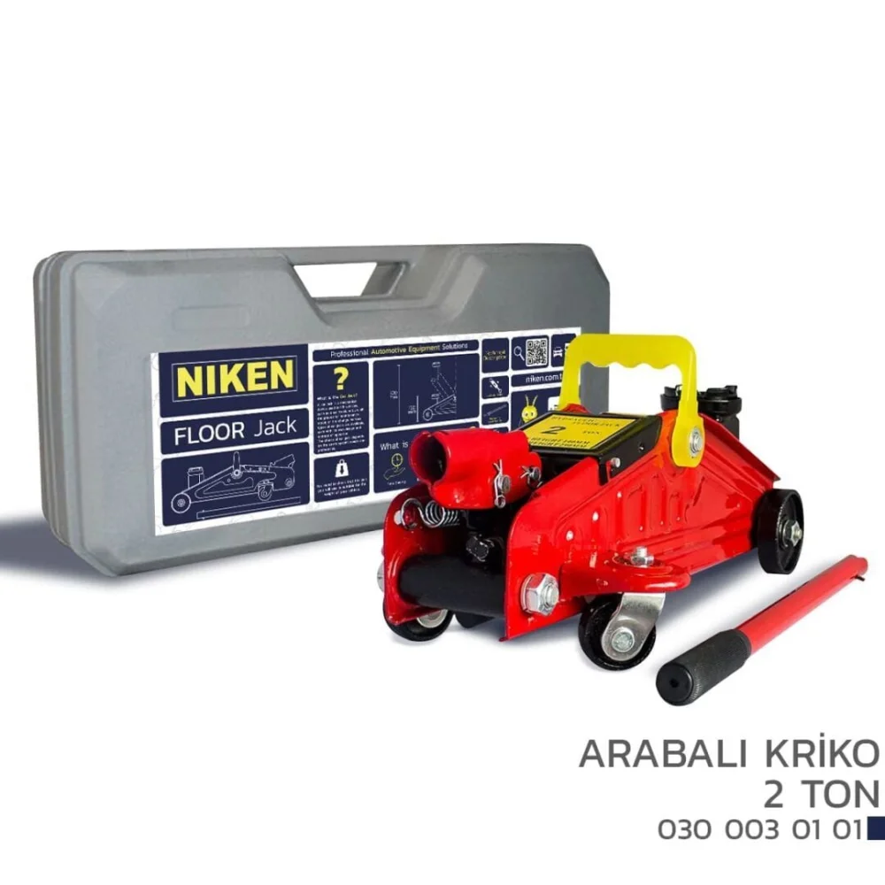 Arabalı Oto Araç Kaldırma Krikosu 2 Ton Taşıma Kapasiteli-plastik Çantalı Niken