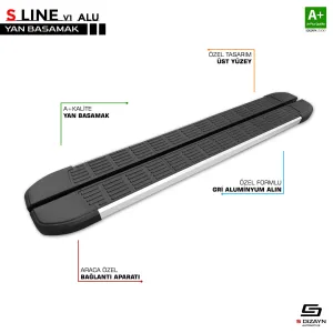 S-Dizayn Kia Sorento 4 S-Line Aluminyum Yan Basamak 183 Cm 2022 Üzeri A+ Kalite						                &Uuml;r&uuml;n &Ouml;l&ccedil;&uuml;leri ;Genişlik : 13 Cm 