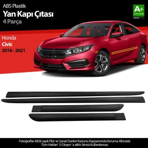 Honda Civic 2015-2021 (FC5) uyumlu ABS Plastik Yan Kapı Koruma Çıtası 2016-2021 A+ Kalite modelleri DRS Tuning'de. Kaliteli malzeme, hızlı kargo ve güvenli