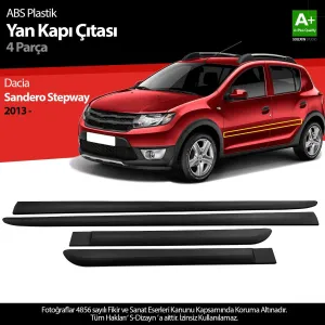Dacia Sandero 2012-2020 (B52) uyumlu Stepway ABS Plastik Yan Kapı Koruma Çıtası 2013 Üzeri A+ Kalite modelleri DRS Tuning'de. Kaliteli malzeme, hızlı kargo ve
