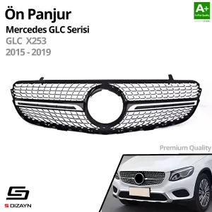 S-Dizayn Mercedes GLC X253 Ön Panjur Parlak Siyah Piano Black Diamond Model 2015-2019 thumb 2