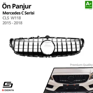 S-Dizayn Mercedes CLS W218 Ön Panjur Parlak Siyah Piano Black GTR Model 2015-2018 thumb 2